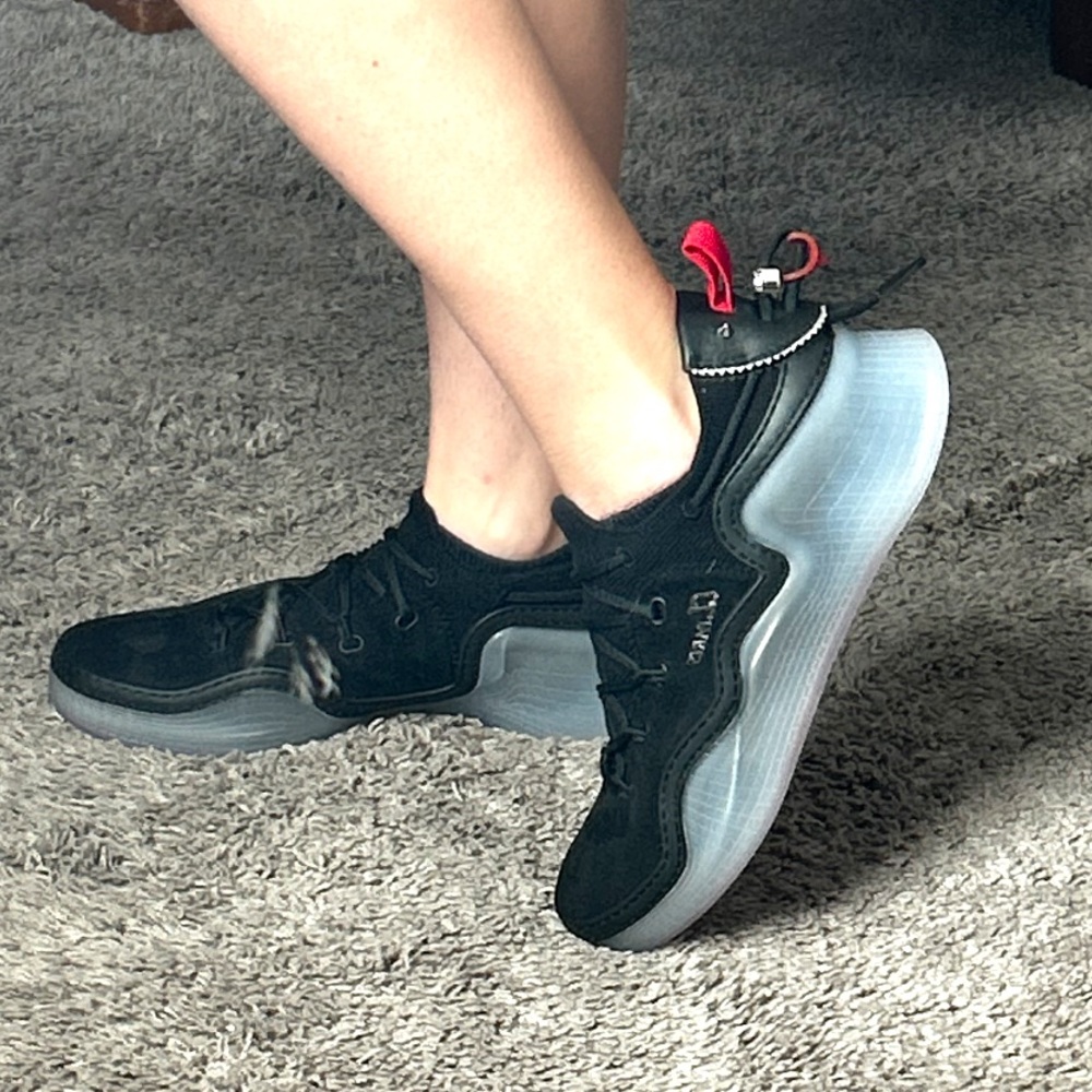 Christian Louboutin Black Athletic Shoes with Red Accents